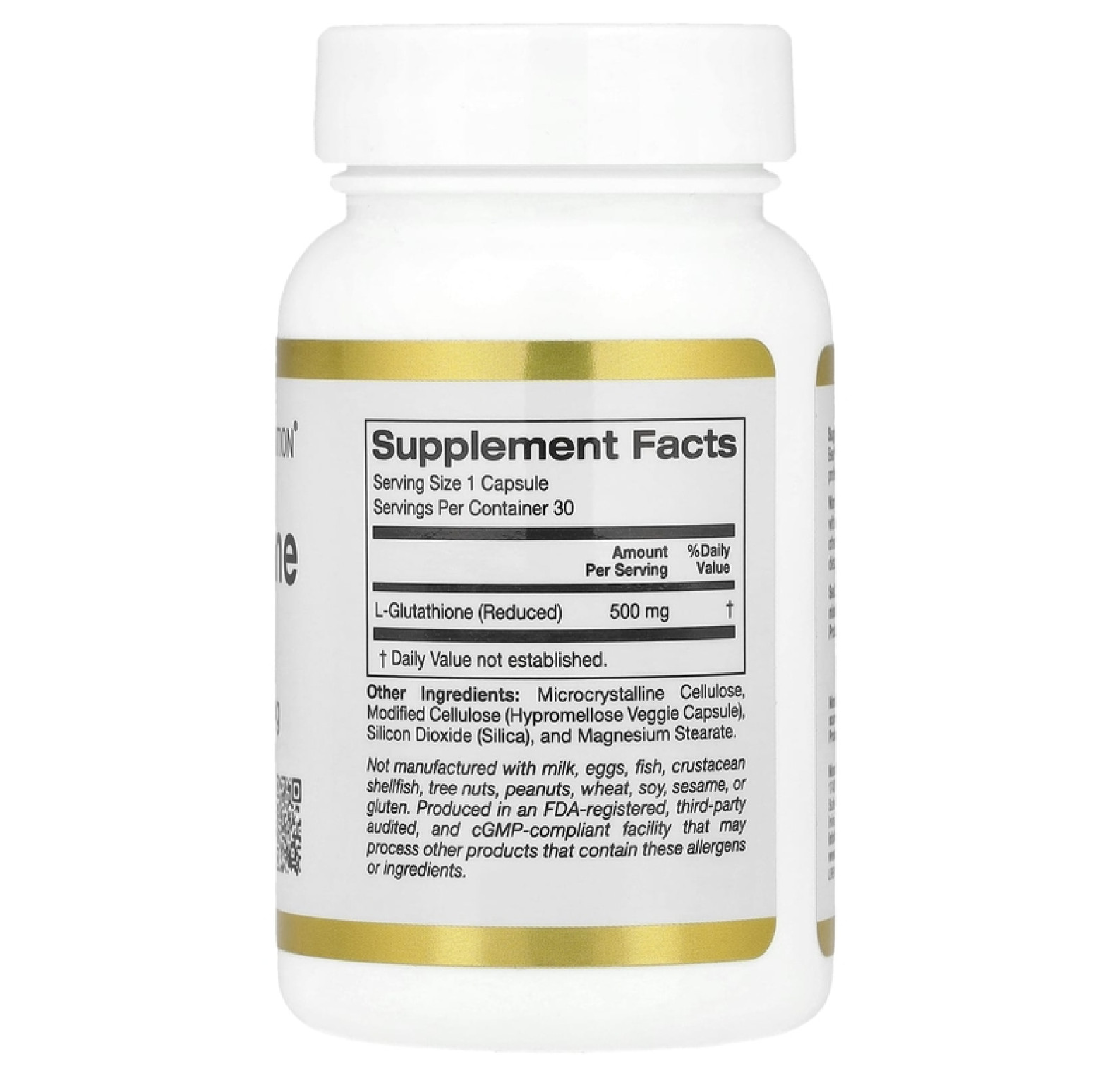 California Gold Nutrition, L-глутатион (восстановленный), 500 мг, 30 растительных капсул