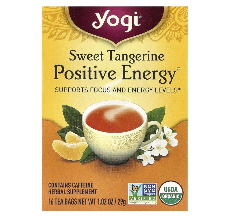 Yogi Tea, Positive Energy, сладкий мандарин, 16 чайных пакетиков, 29 г (1,02 унции)