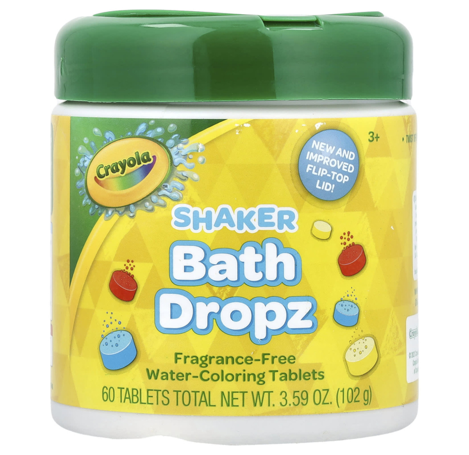 Crayola, Shaker Bath Dropz, для детей старше 3 лет, без отдушек, 60 таблеток, 102 г (3,59 унции)