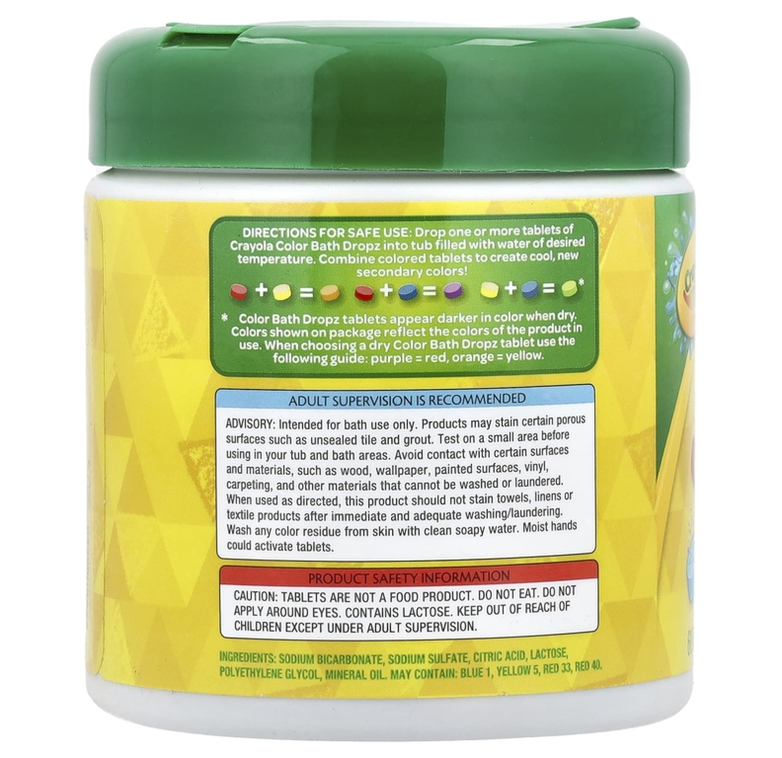 Crayola, Shaker Bath Dropz, для детей старше 3 лет, без отдушек, 60 таблеток, 102 г (3,59 унции)