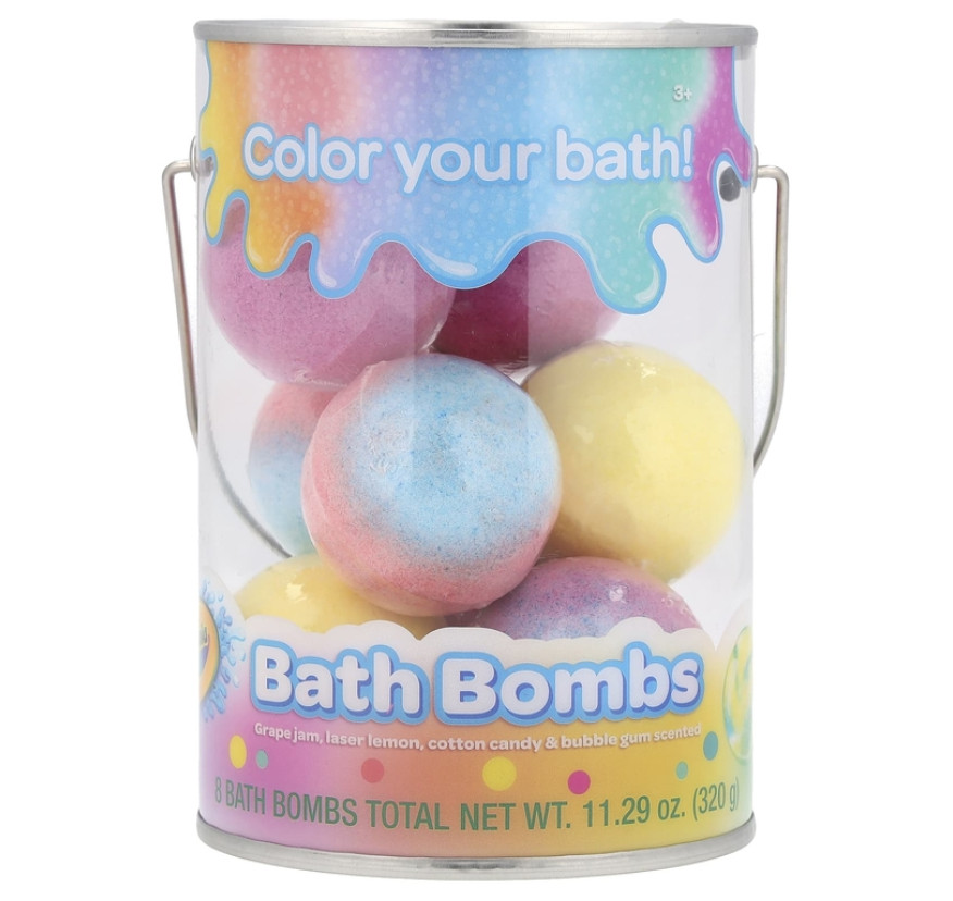 Crayola, бомбочки для ванной, для детей от 3 лет, с ароматом винограда, лимона, сладкой ваты и жвачки, 8 штук, 320 г (11,29 унции)