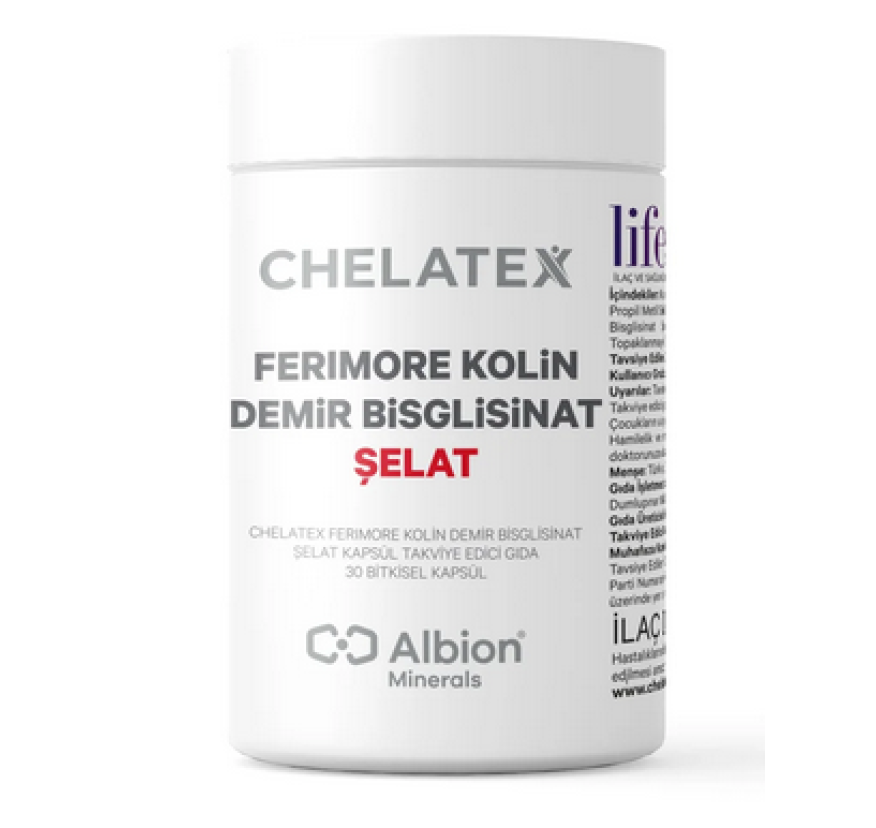 Chelatex,Ferimore,Хелат бисглицината железа с холином,30 капсул