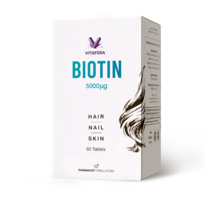 Vitisfera, Биотин, 5000 мкг, 60 таблеток