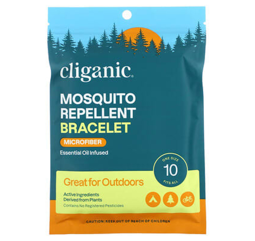 Cliganic, Браслет от комаров, универсальный размер, 10 браслетов