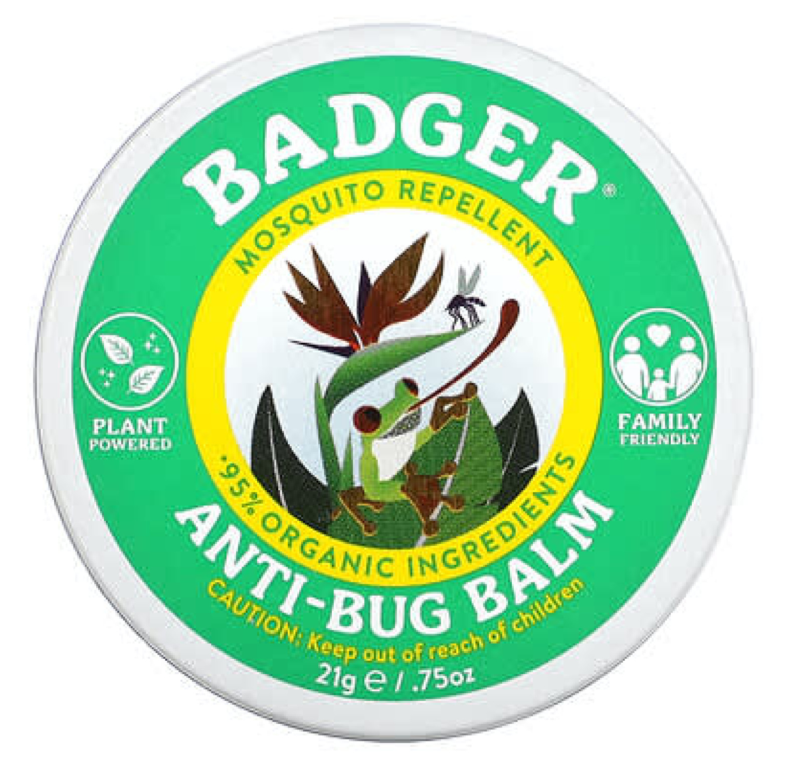 Badger, Бальзам для защиты от насекомых с цитронеллой и розмарином, 21 г (0,75 унции)