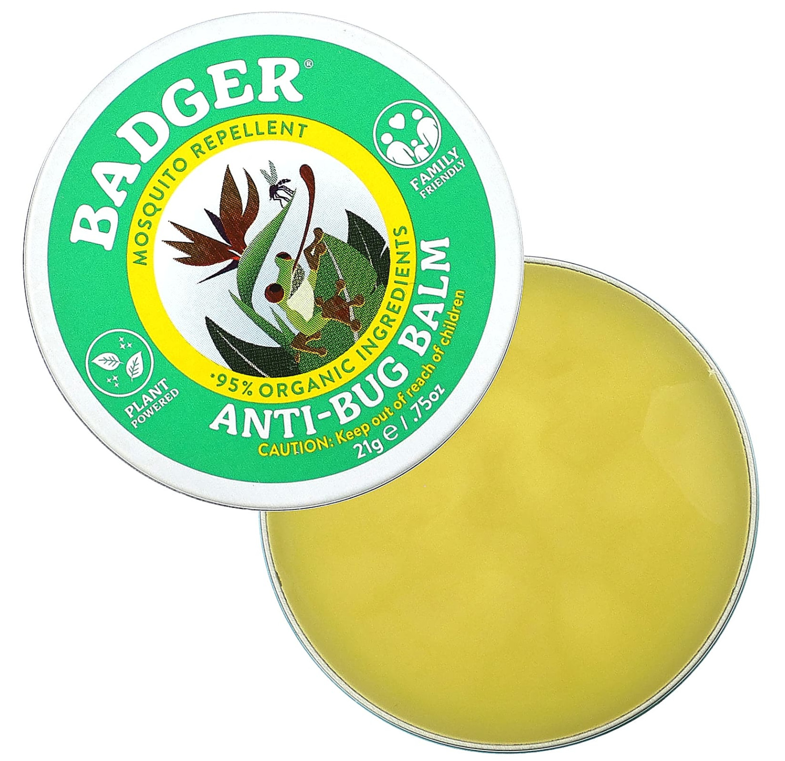 Badger, Бальзам для защиты от насекомых с цитронеллой и розмарином, 21 г (0,75 унции)