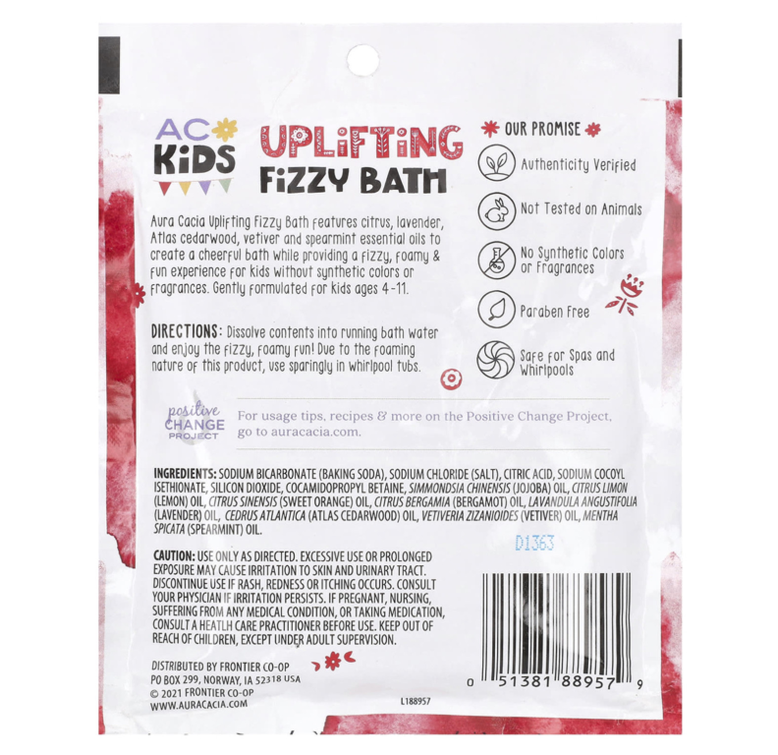 Aura Cacia, Kids, бодрящая газированная ванна, 70,9 г