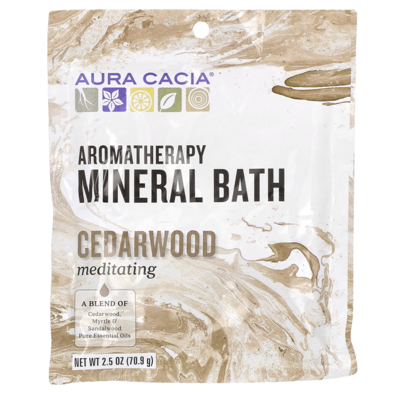 Aura Cacia, добавка для ванны с ароматерапевтическими минералами, кедр, 70,9 г