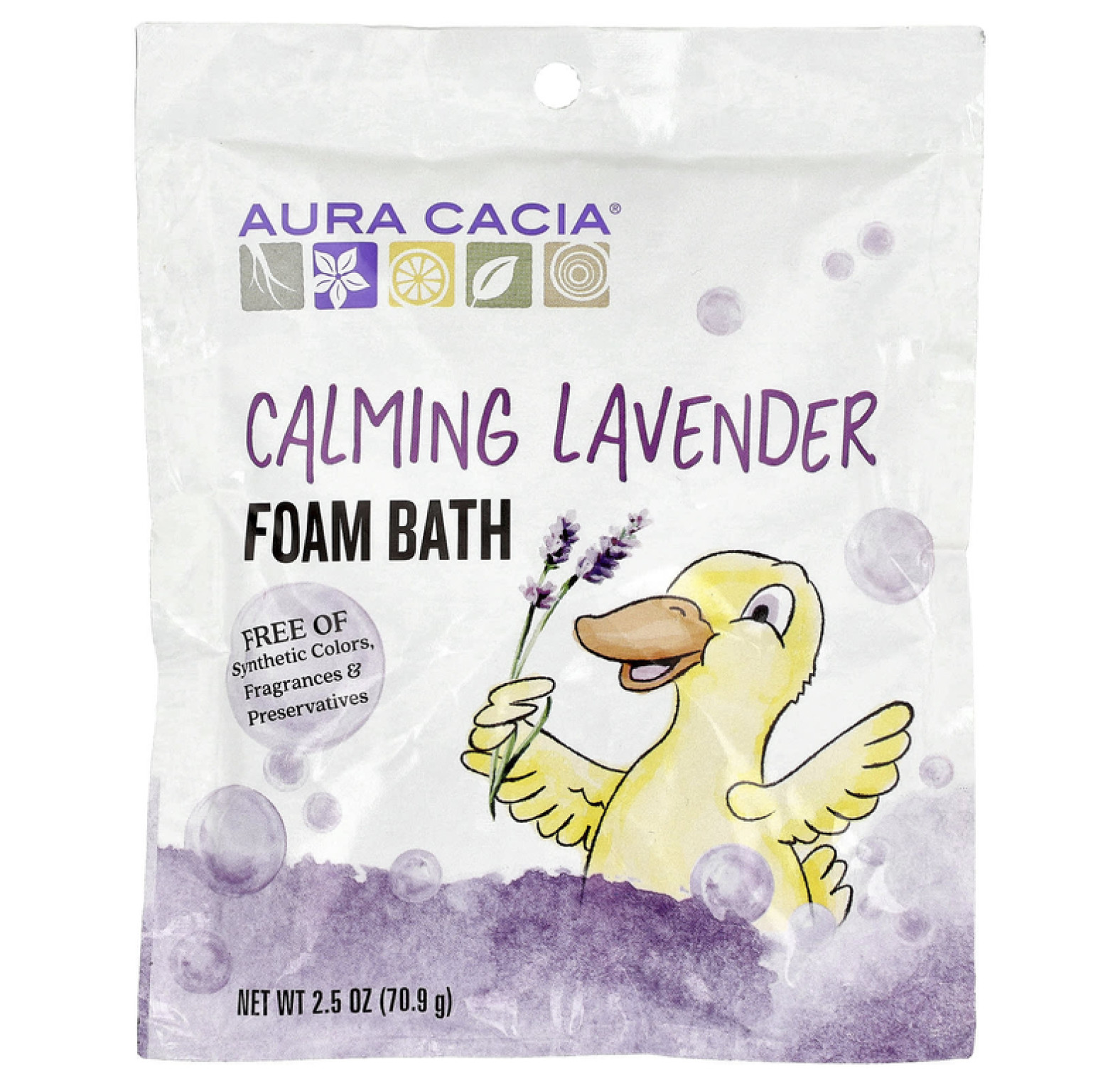 Aura Cacia, пена для ванны c расслабляющим эффектом, аромат лаванды, 70,9 г (2,5 унции)