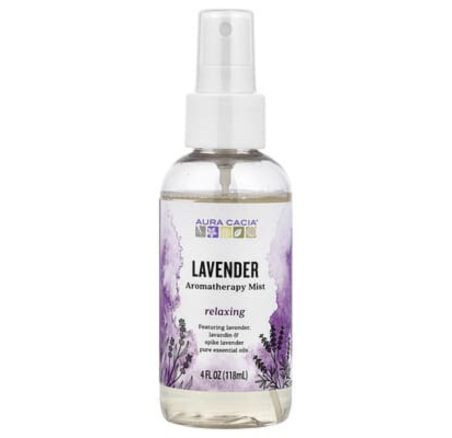 Aura Cacia, ароматерапевтический спрей, лаванда, 118 мл (4 жидк. унции)