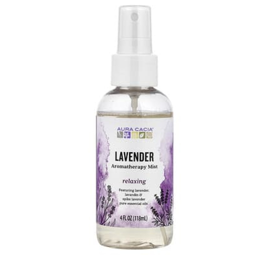 Aura Cacia, ароматерапевтический спрей, лаванда, 118 мл (4 жидк. унции)