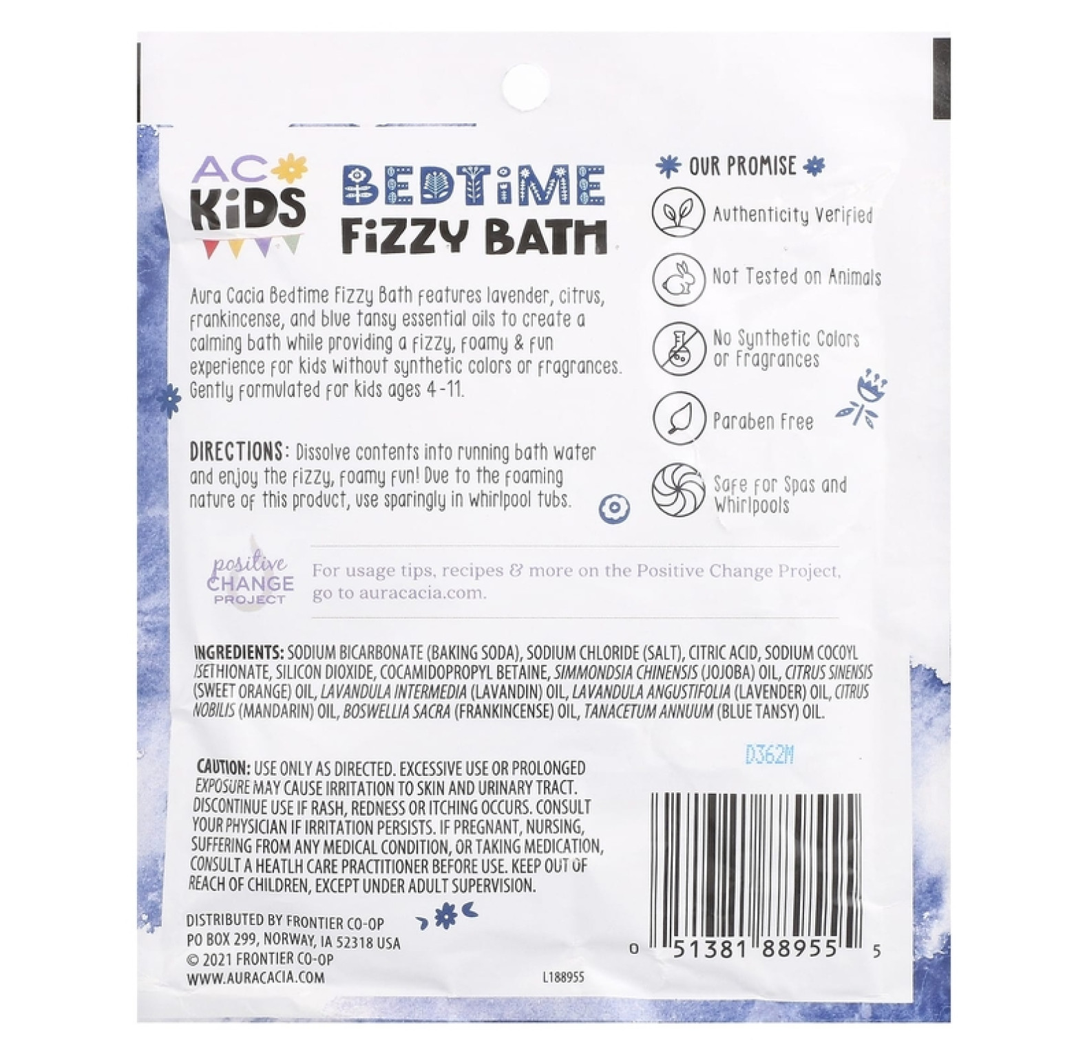 Aura Cacia, пенка для ванны с пеной для детей, перед сном, 70,9 г