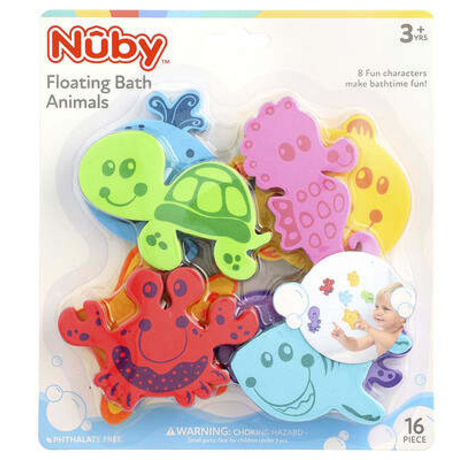 Nuby, Плавающие животные для ванн, для детей от 3 лет, 16 шт.