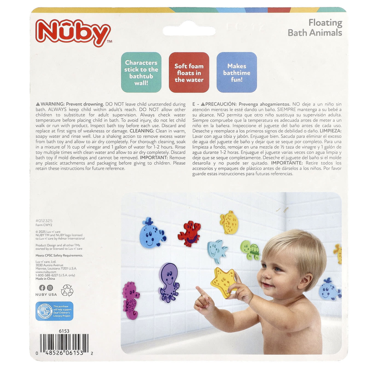 Nuby, Плавающие животные для ванн, для детей от 3 лет, 16 шт.
