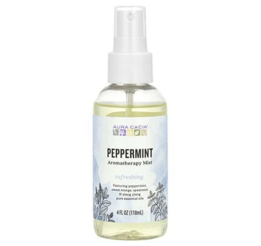 Aura Cacia, Ароматерапевтический спрей, перечная мята, 118 мл (4 жидк. унц.)