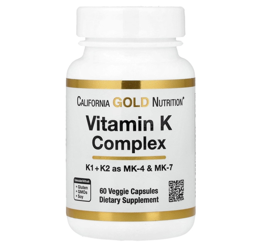 California Gold Nutrition, комплекс витаминов группы K, 60 растительных капсул