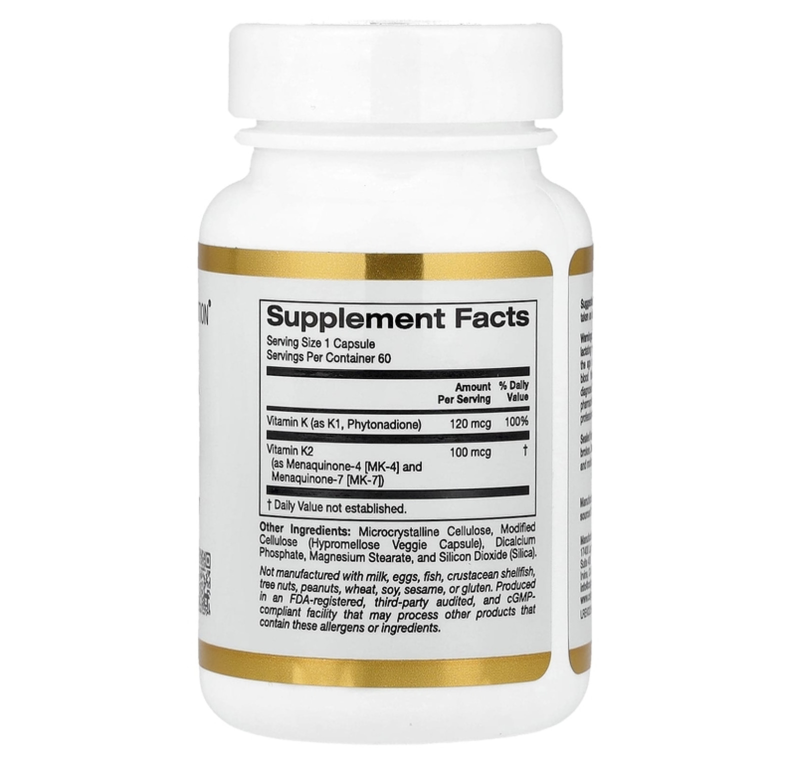 California Gold Nutrition, комплекс витаминов группы K, 60 растительных капсул