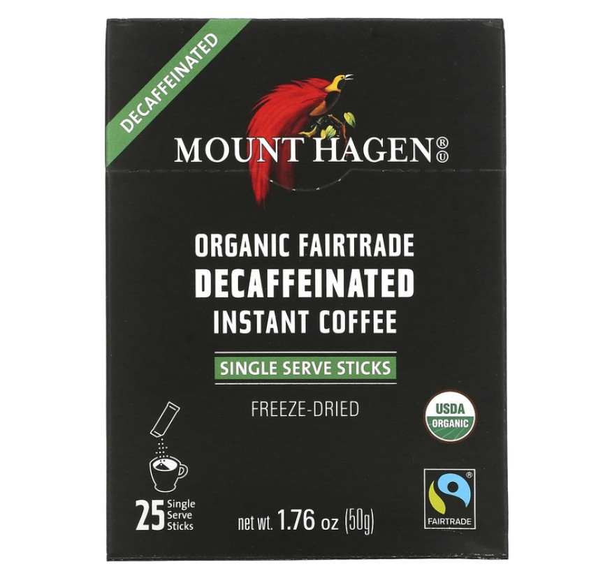 Mount Hagen, Органический растворимый кофе, без кофеина, 25 порций, 50 г