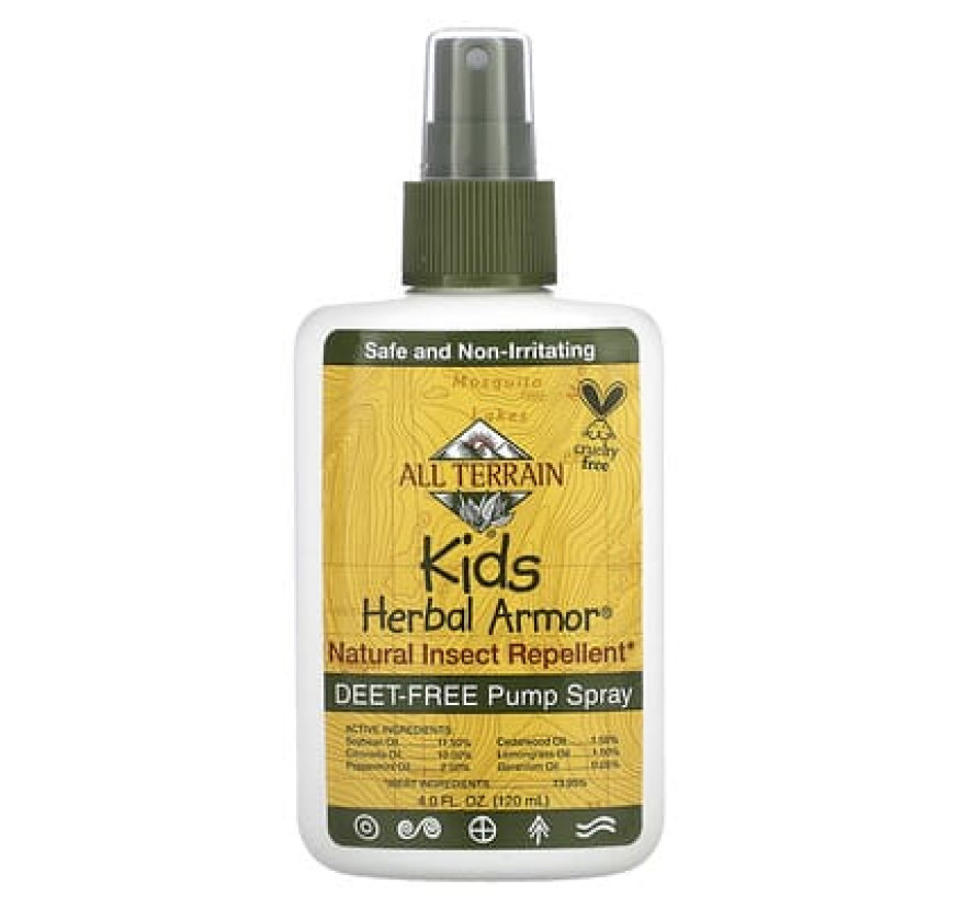 All Terrain, Kids Herbal Armor, натуральный спрей от насекомых, 120 мл