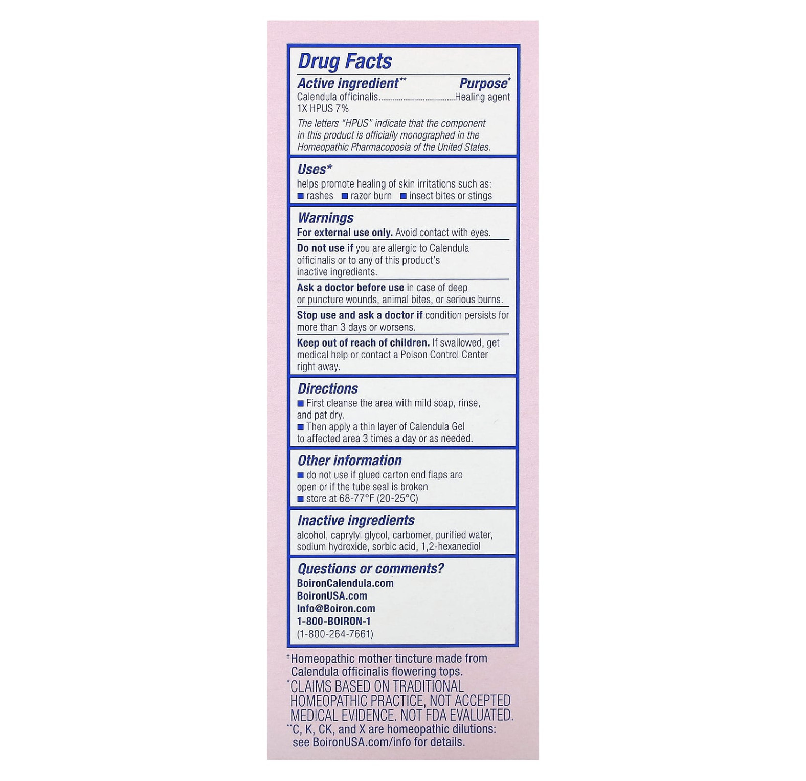 Boiron, Гель с календулой, первая помощь, 2,6 унции (75 г)