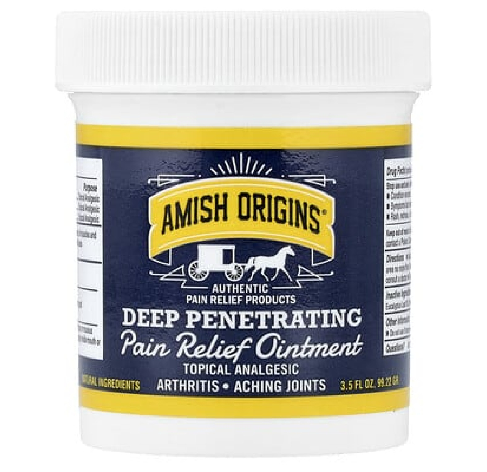 Amish Origins, Глубокое проникновение, болеутоляющая мазь, 3,5 унции (99,22 г)