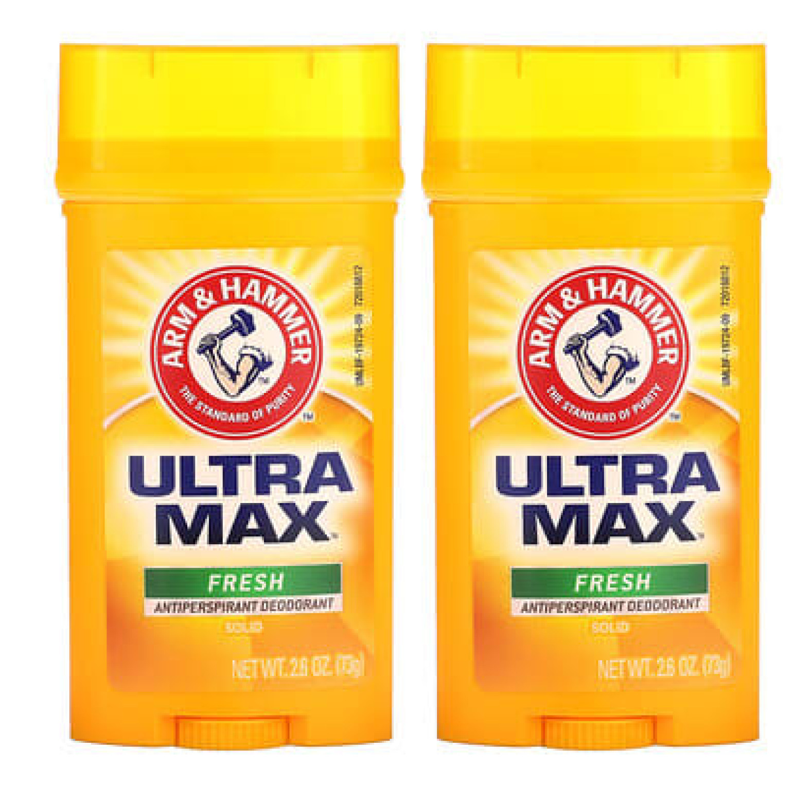 Arm & Hammer, UltraMax, твердый дезодорант-антиперспирант, свежий, 2 упаковки по 73 г (2,6 унции)