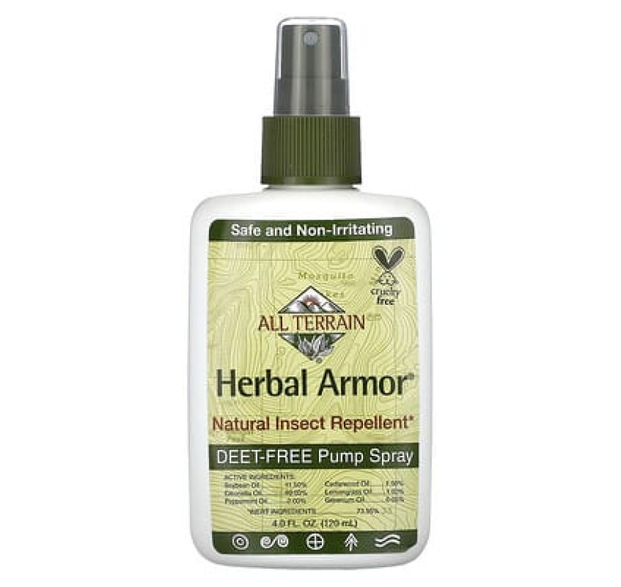 All Terrain, Herbal Armor, натуральный репелент от насекомых, 120 мл