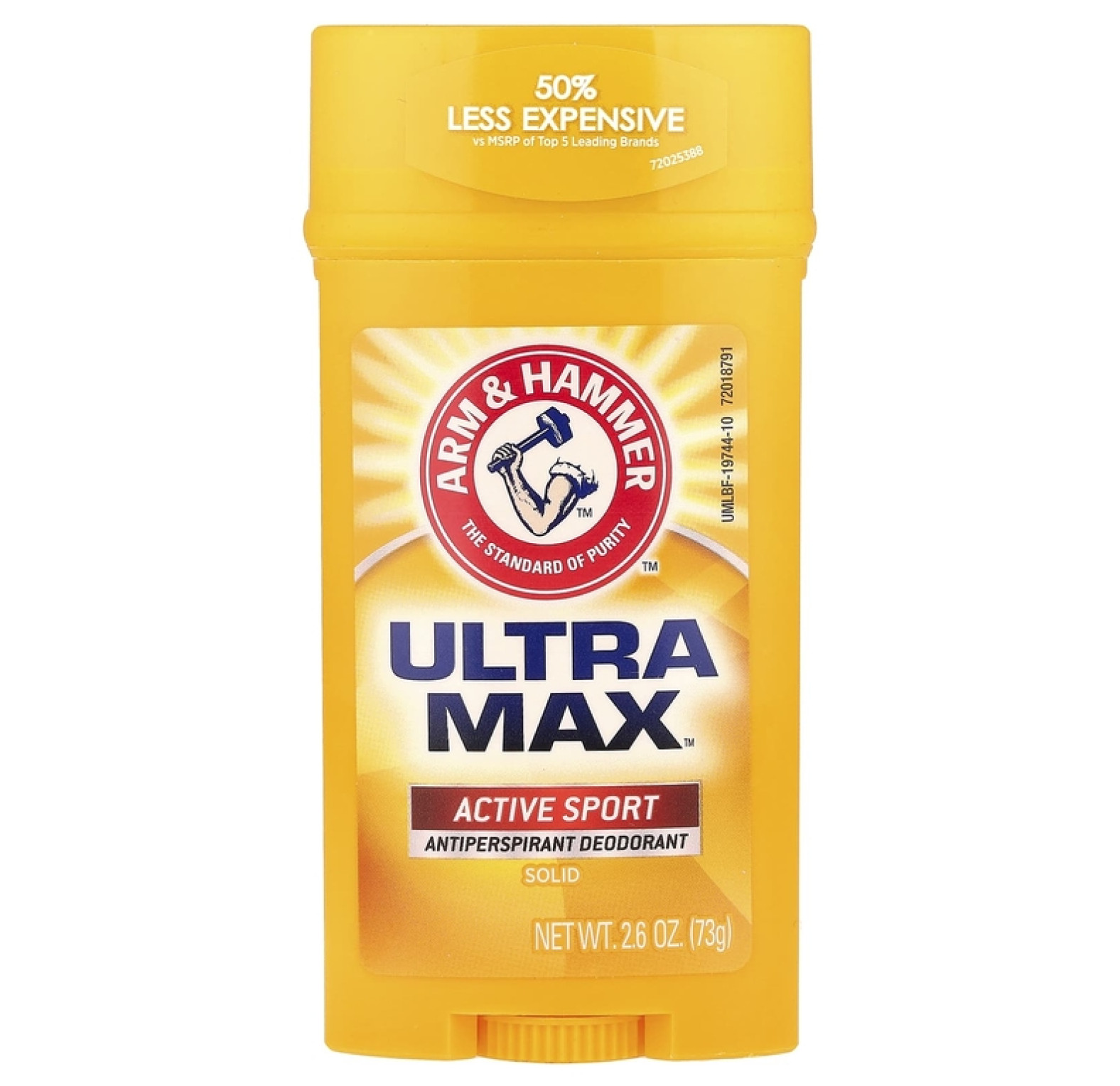 Arm & Hammer, UltraMax, твердый дезодорант-антиперспирант для мужчин, аромат «Active Sport», 73 г 