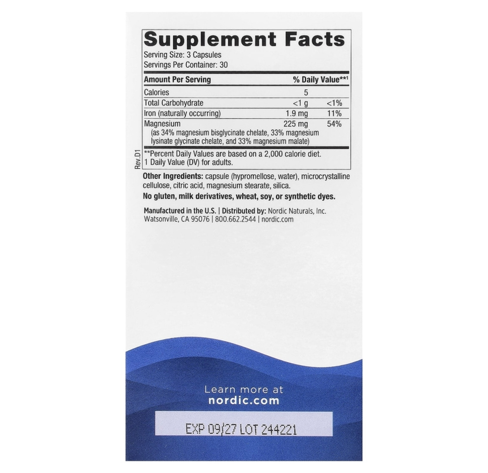 Nordic Naturals, комплекс магния, 90 капсул