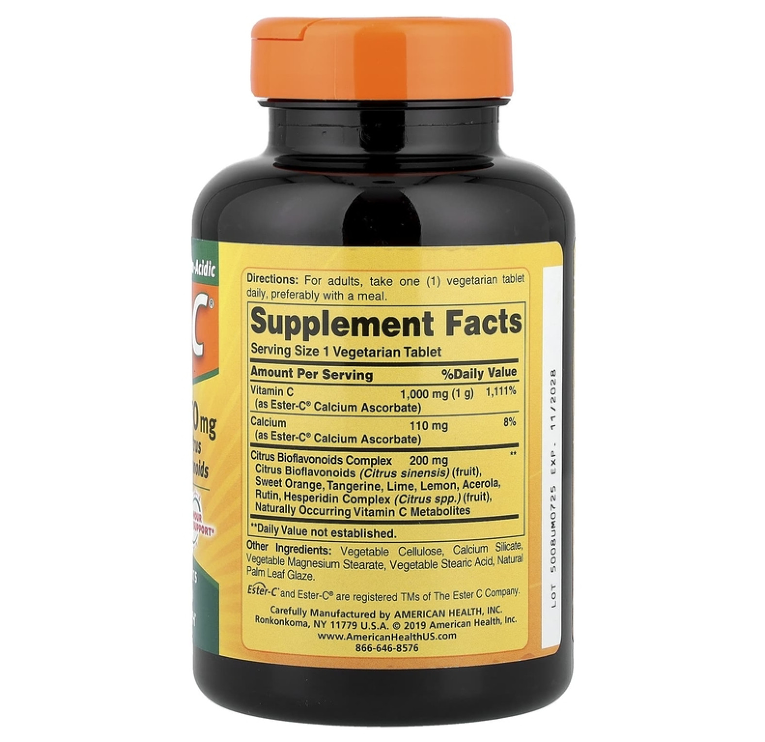 American Health, Ester-C с цитрусовыми биофлавоноидами, 1000 мг, 120 вегетарианских таблеток