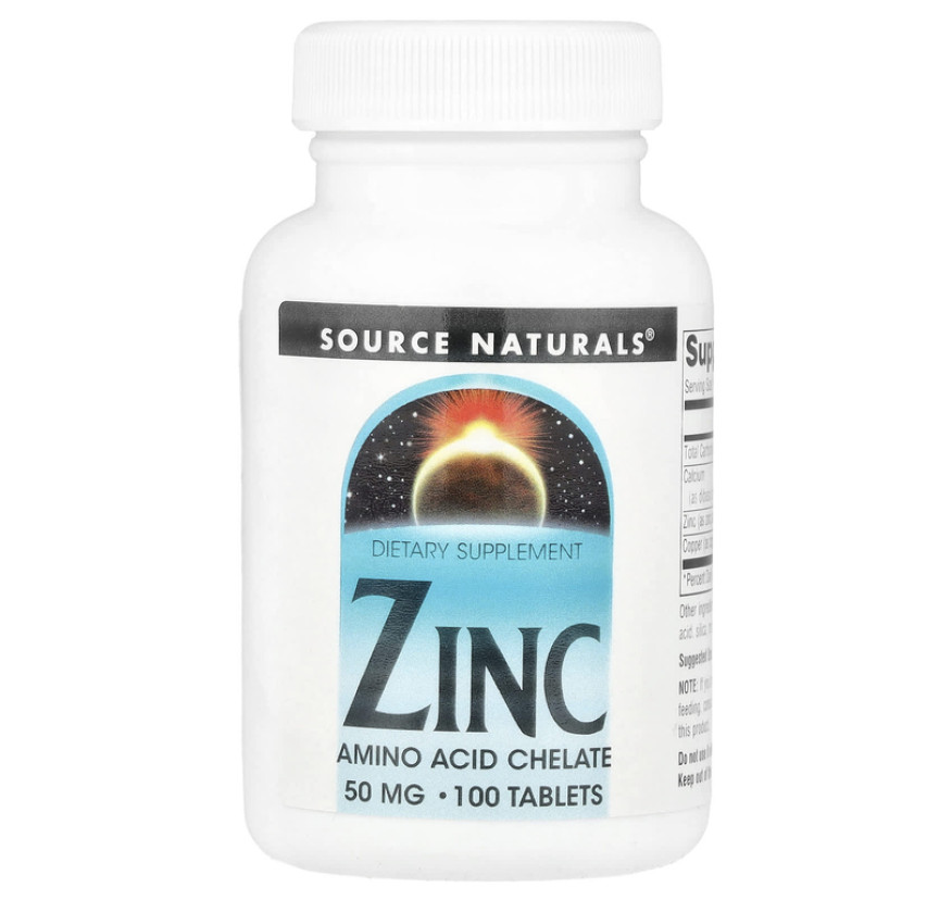 Source Naturals, цинк, 50 мг, 100 таблеток 