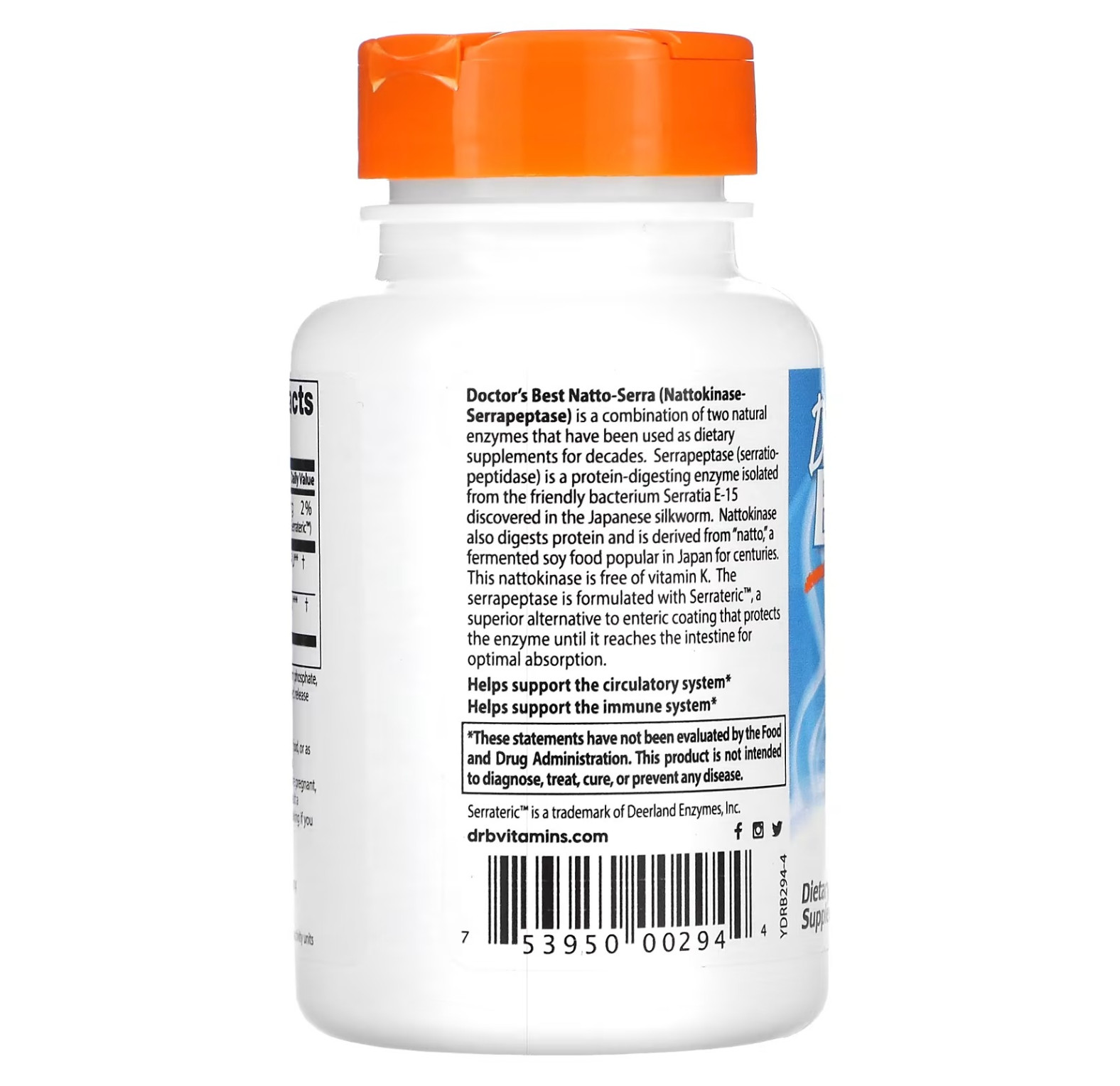 Doctor's Best, Натто-Серра, 90 вегетарианских капсул