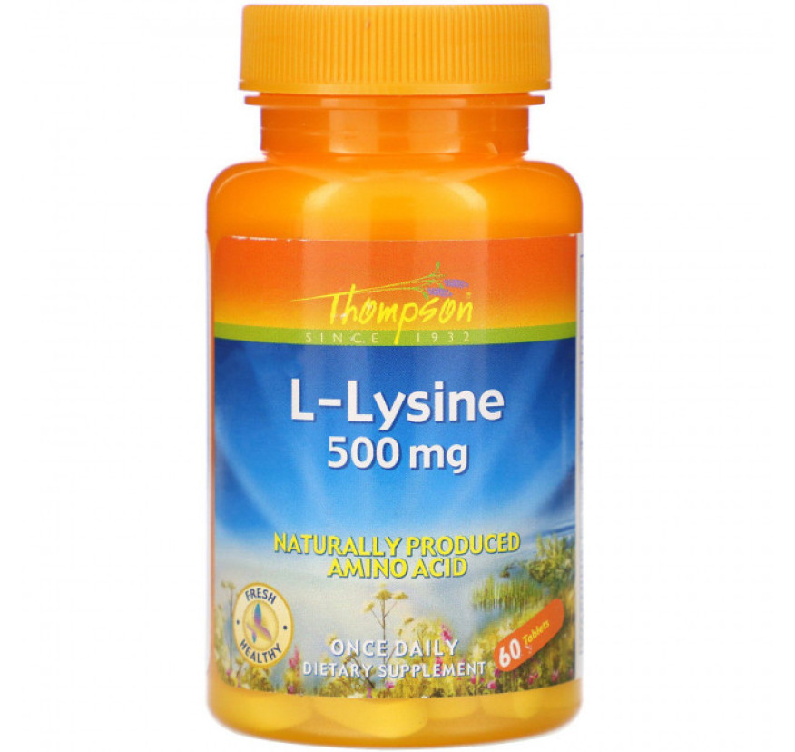 Thompson, L-лизин, 500 мг, 60 таблеток