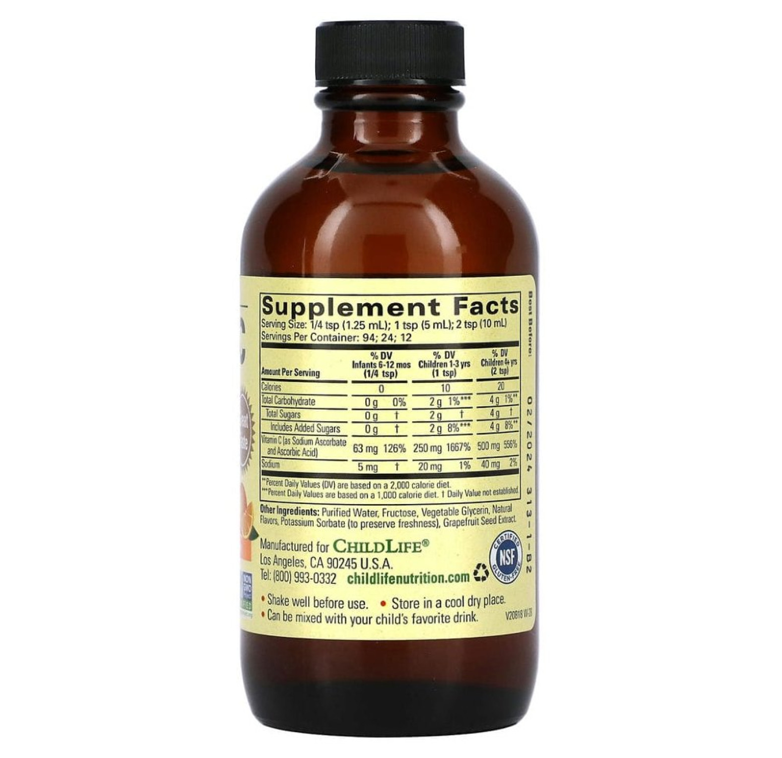 ChildLife Essentials, Essentials, витамин C в жидкой форме, натуральный апельсиновый вкус, 118,5 мл (4 жидк. унции)