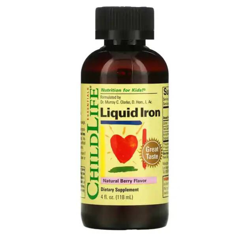 ChildLife Essentials, Liquid Iron, вкус ягод, 118 мл