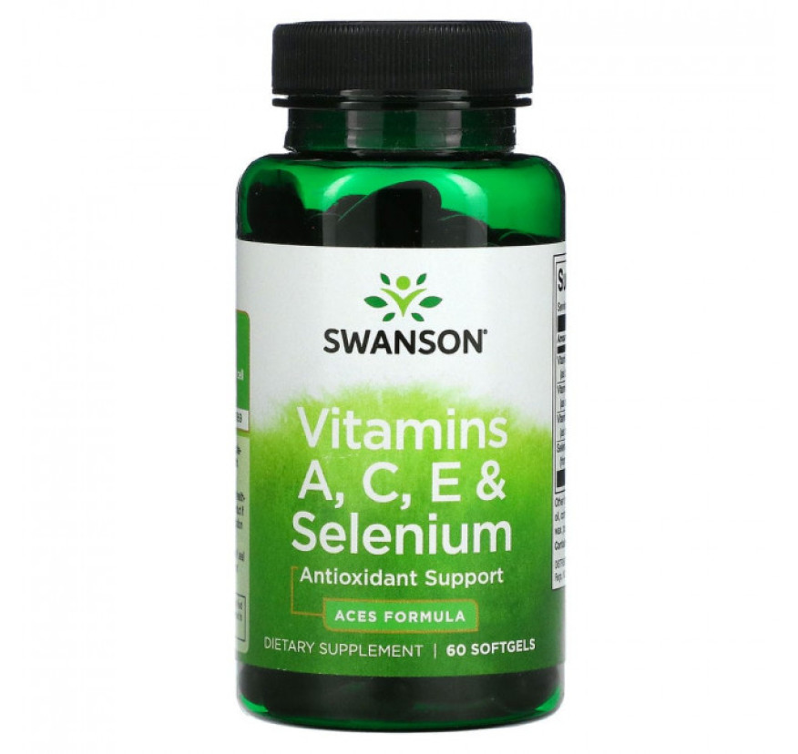 Swanson, Витамины A, C, E и селен, 60 мягких таблеток