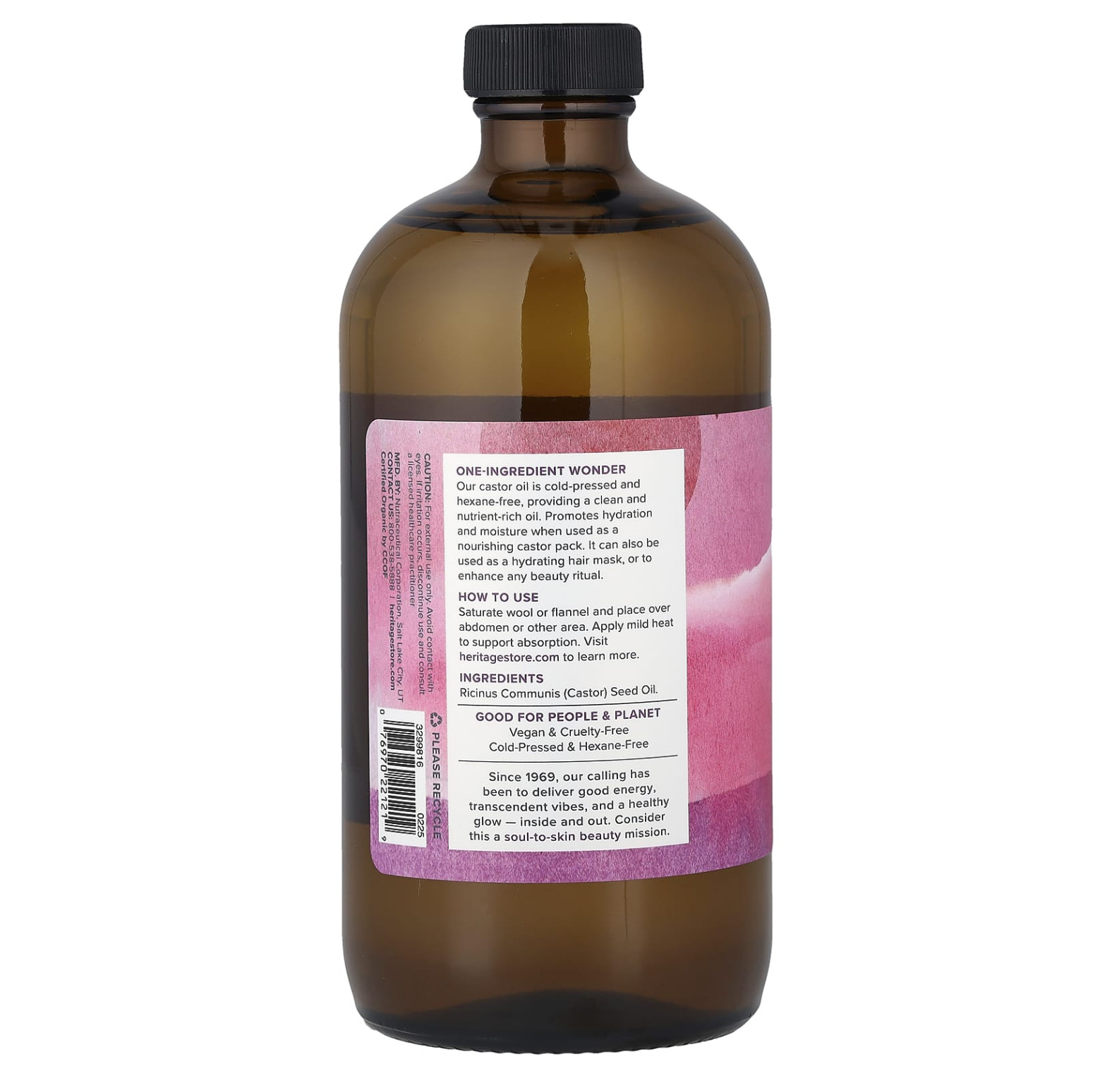 Heritage Store, органическое касторовое масло (473 мл)