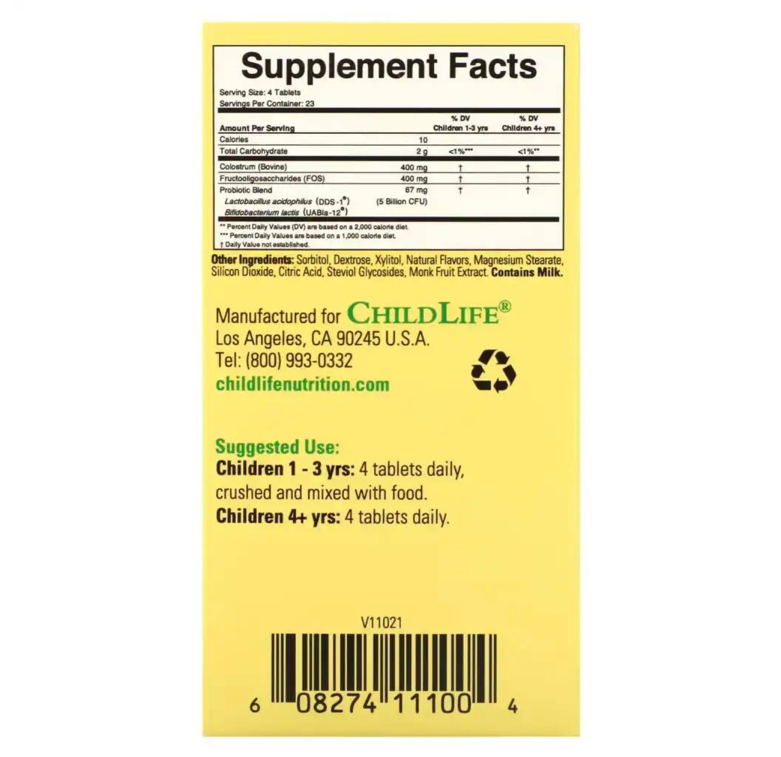 ChildLife Essentials, Пробиотик с молозивом, смесь ягод, 90 жевательных таблеток