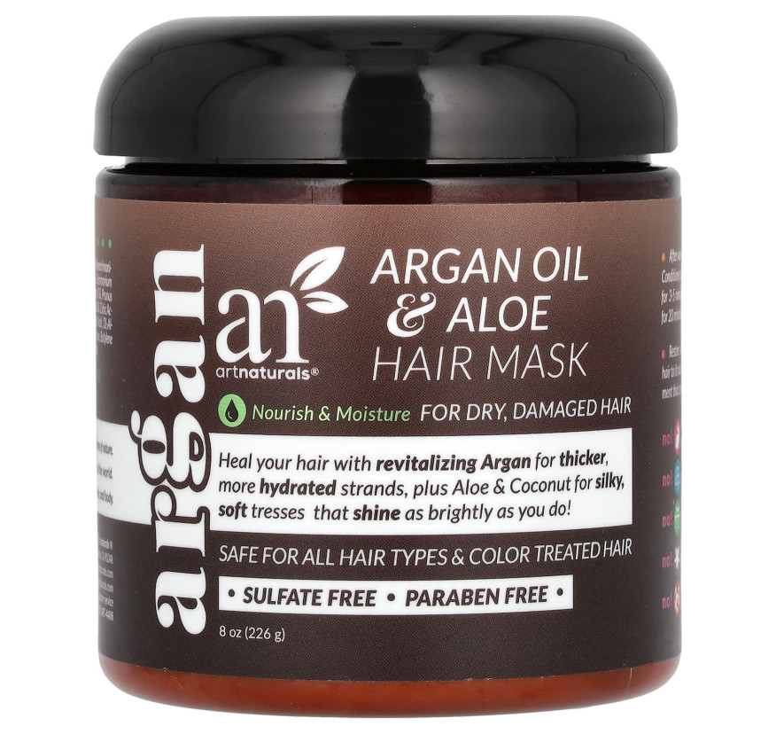 Artnaturals, Маска для волос с аргановым маслом и алоэ artnaturals, для сухих и поврежденных волос, 8 унций (226 г)
