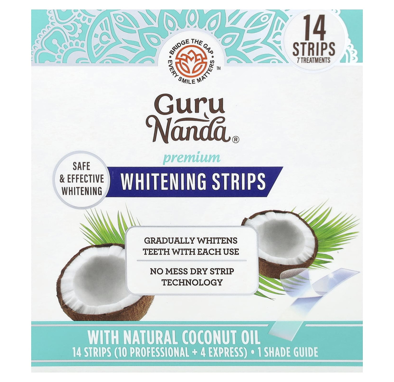 Отбеливающие полоски GuruNanda Premium, 14 полосок