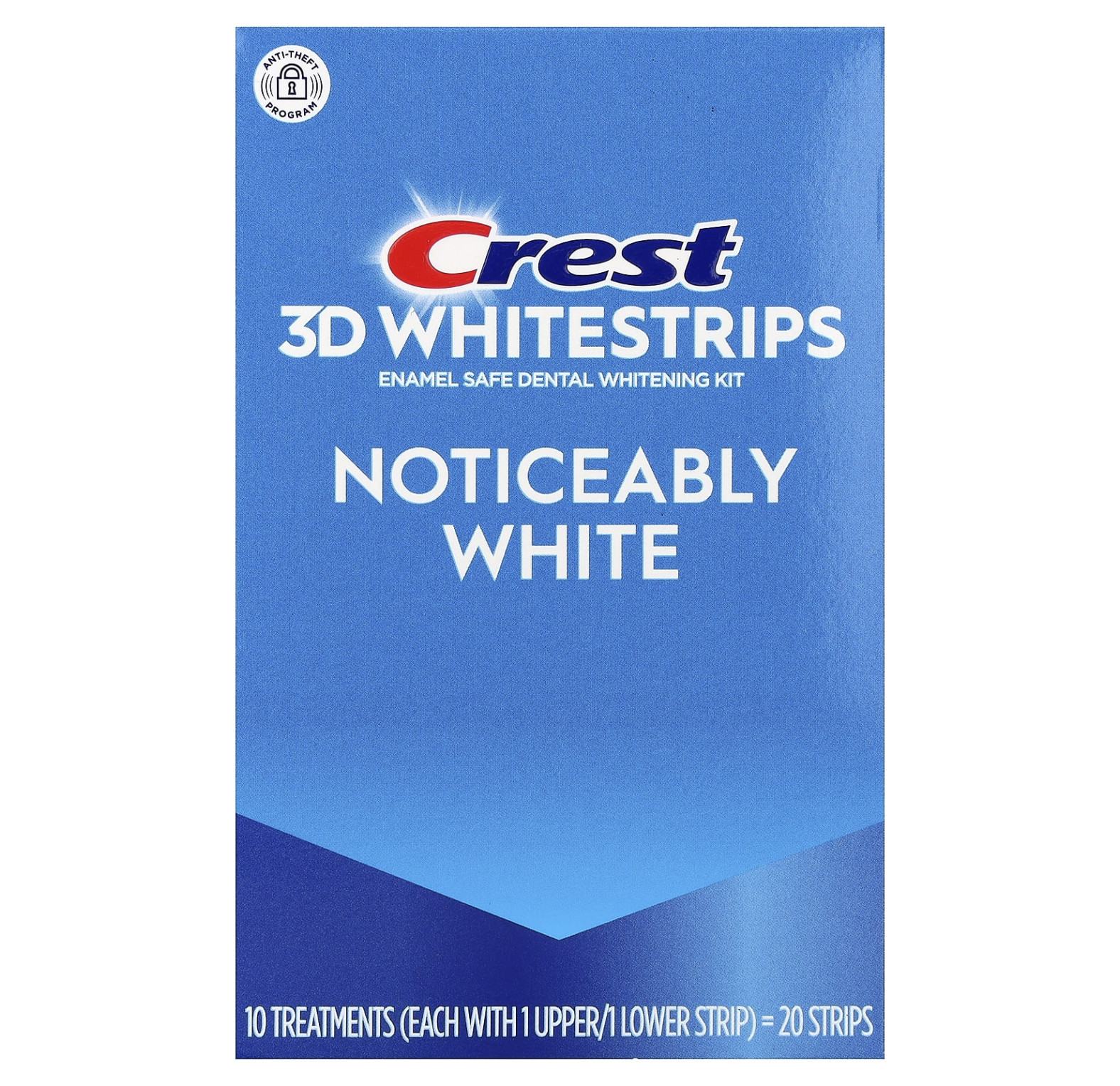 Crest, 3D Whitestrips, набор для безопасного отбеливания зубов, заметно осветляет, 20 полосок