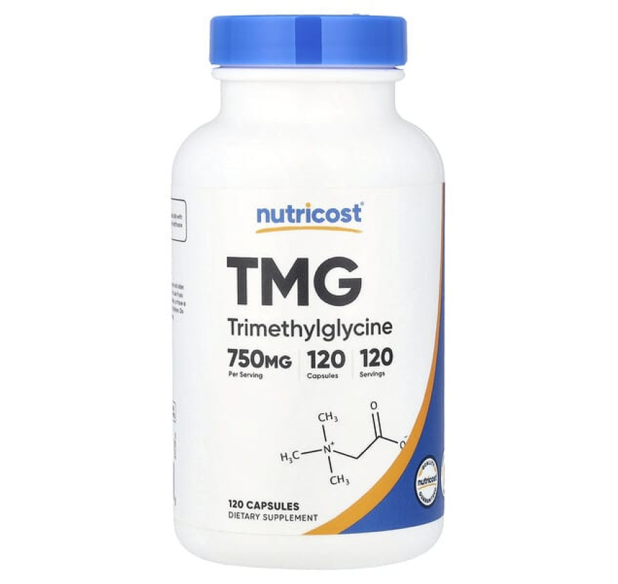 Nutricost, TMG (триметилглицин), 750 мг, 120 капсул
