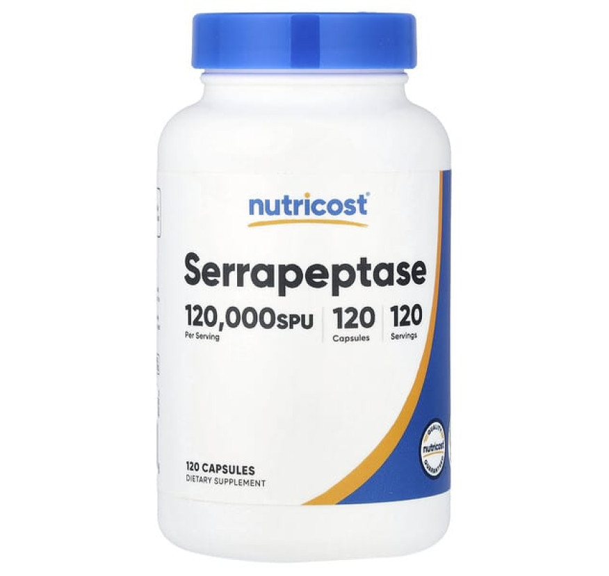 Nutricost, серрапептаза, 60 мг (120 000 SPU), 120 капсул