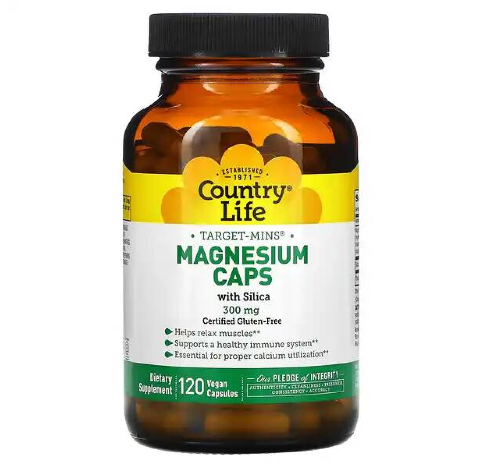 Country Life, Target-Mins, магний в капсулах, 300 мг, 120 вегетарианских капсул