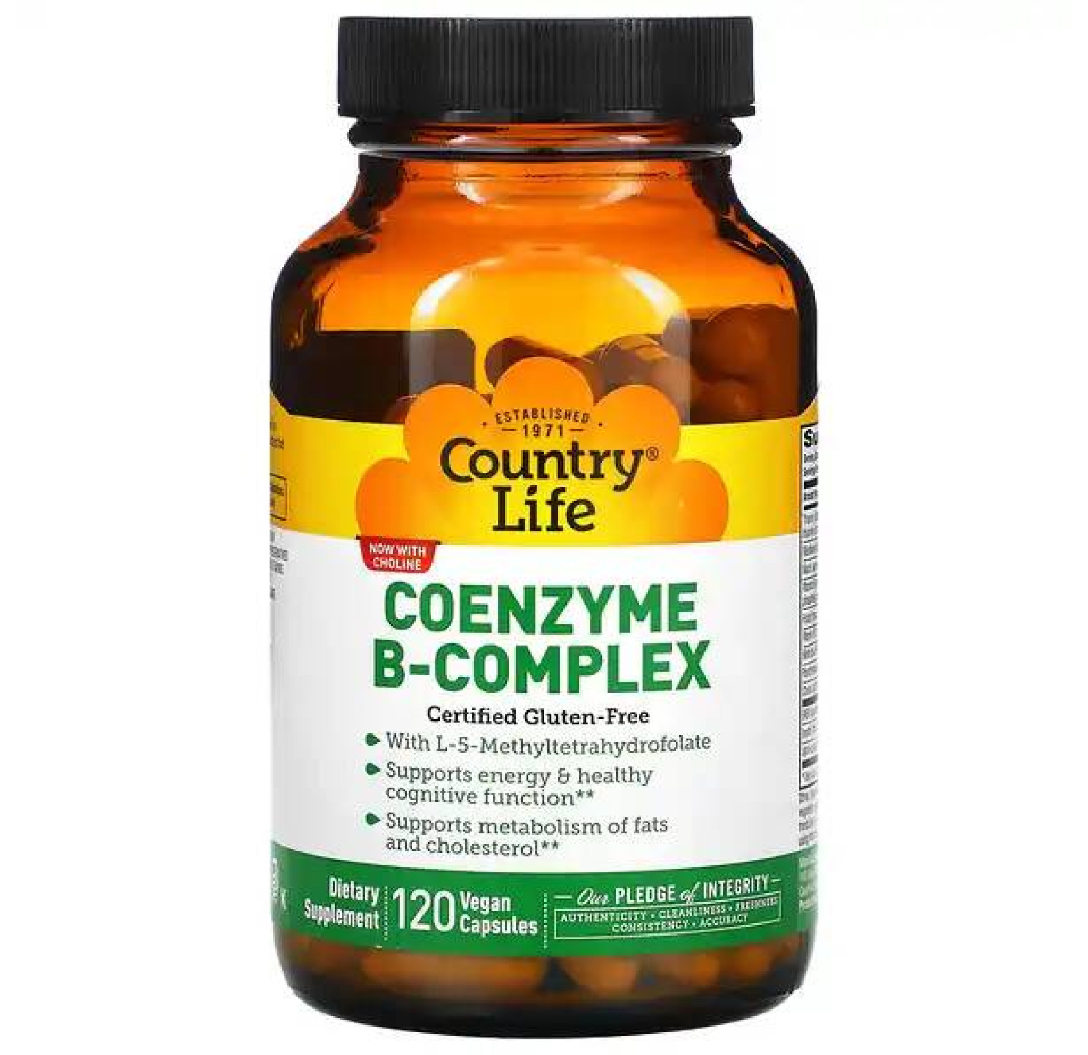 Country Life, Комплекс коэнзимов группы B, 120 веганских капсул