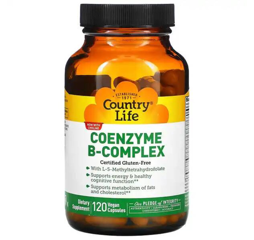 Country Life, Комплекс коэнзимов группы B, 120 веганских капсул
