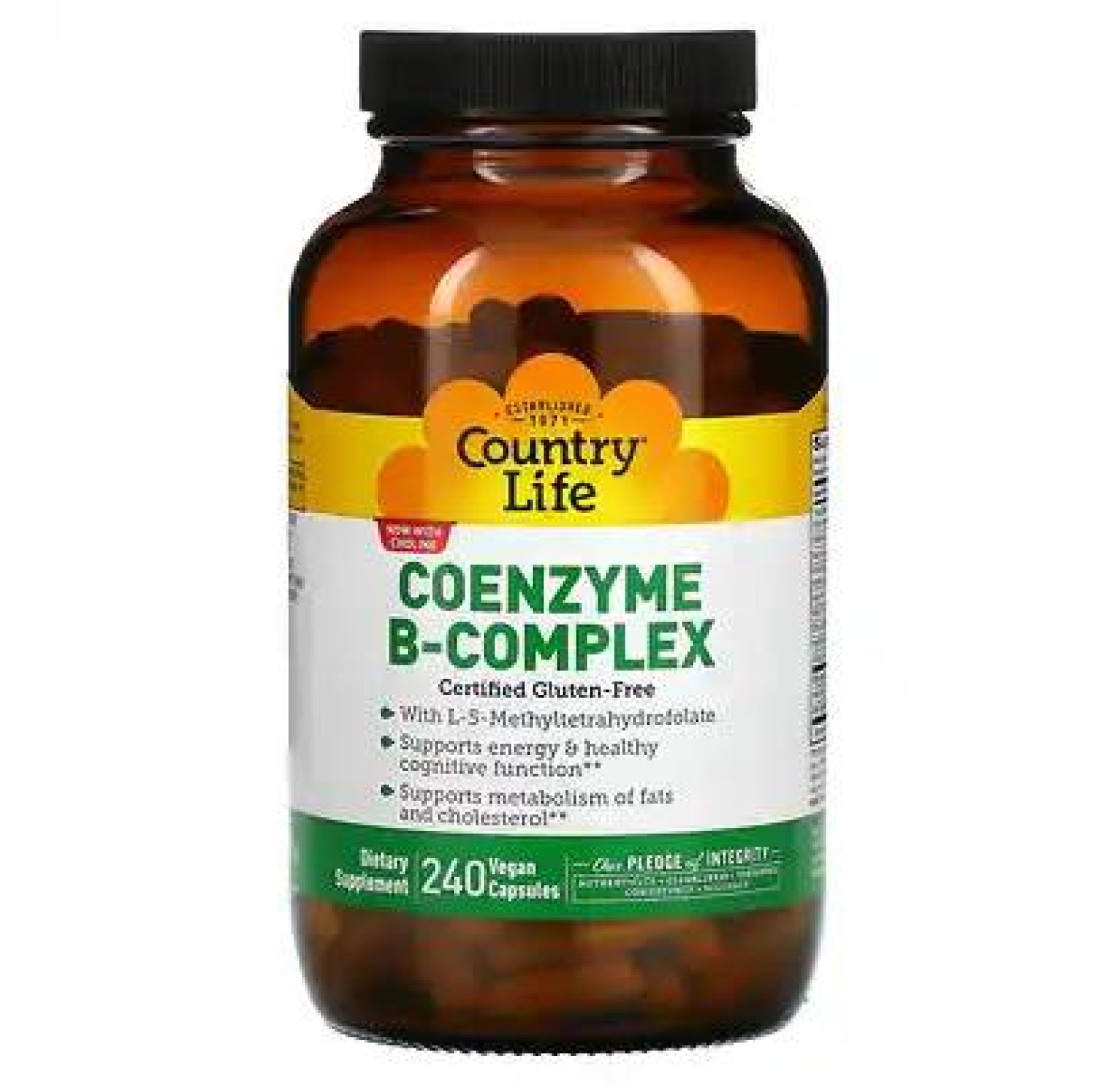Country Life, комплекс коэнзимов группы B, 240 веганских капсул