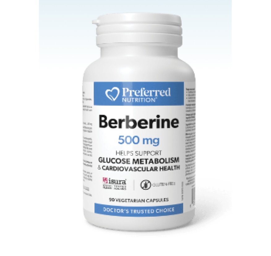 Preferred Nutrition, Вегетарианские капсулы с берберином 500 мг, 90 вегетарианских капсул