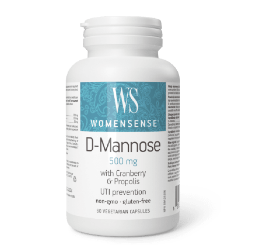 Preferred Nutrition, WomenSense,  D-Mannose, Натуральный простой сахар D-манноза и клюква, 60 вегетарианских капсул