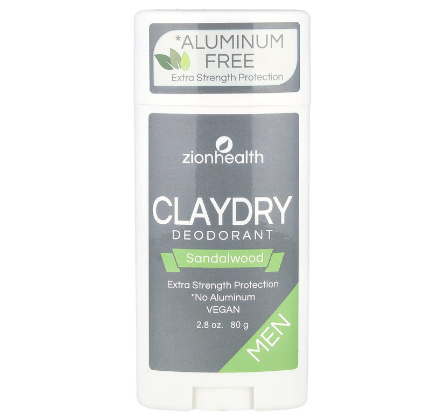 Zion Health, Men, ClayDry, дезодорант для мужчин, сандаловое дерево, 80 г (2,8 унции)